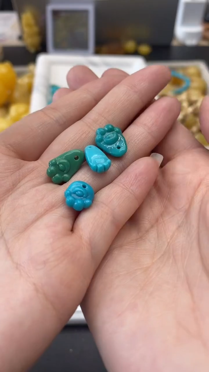 琥珀未镶嵌珠宝奇石墨**花813（6发4