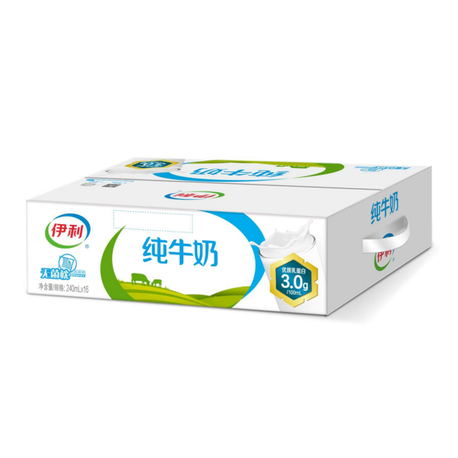 （12月3日产）伊利利乐枕纯牛奶240ml*16袋（45天保质期）I甘肃专属