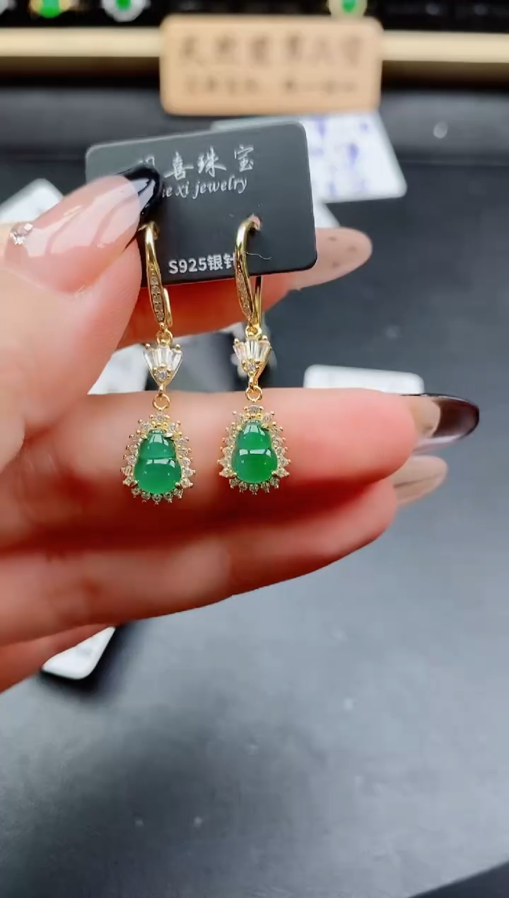 银S925镶嵌戒指翡翠1