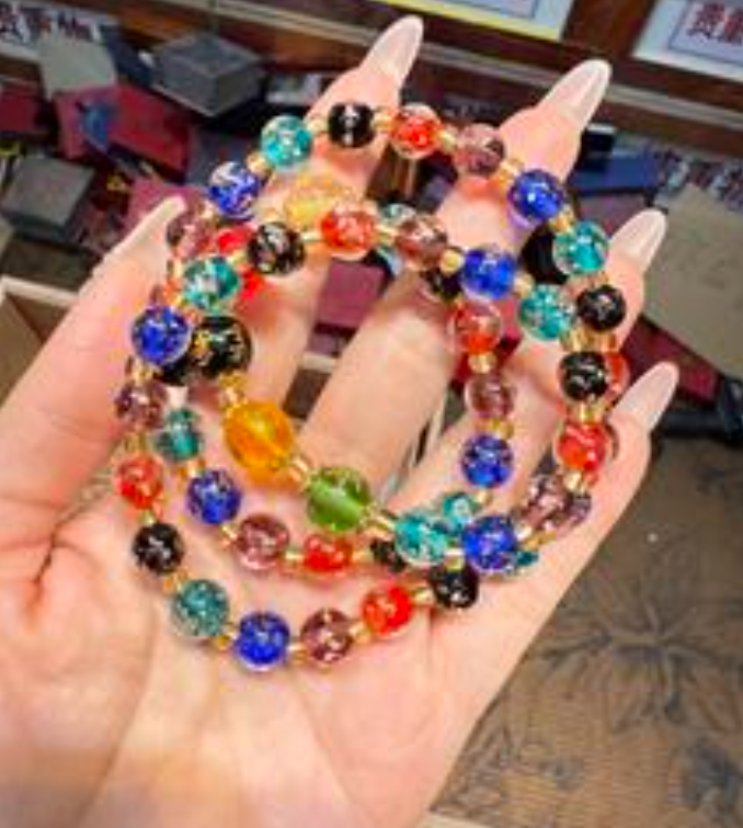 琉璃三圈手串无礼盒S1193