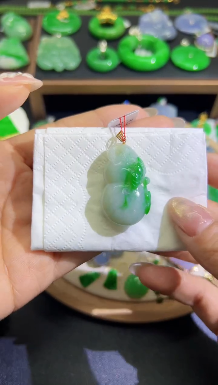 【闪购商品】翡翠颈饰18K金镶嵌Q缅料A货翡翠/支持复检/一件