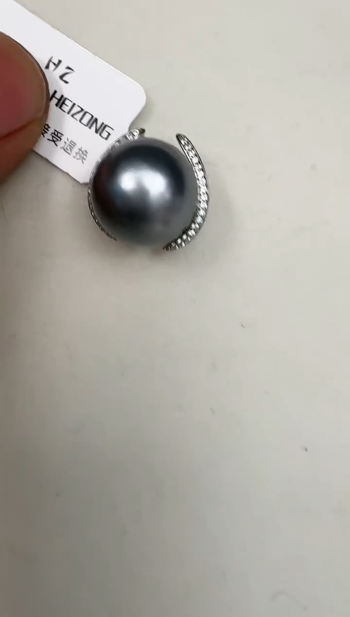 颈饰银S925镶嵌海水珍珠吊坠