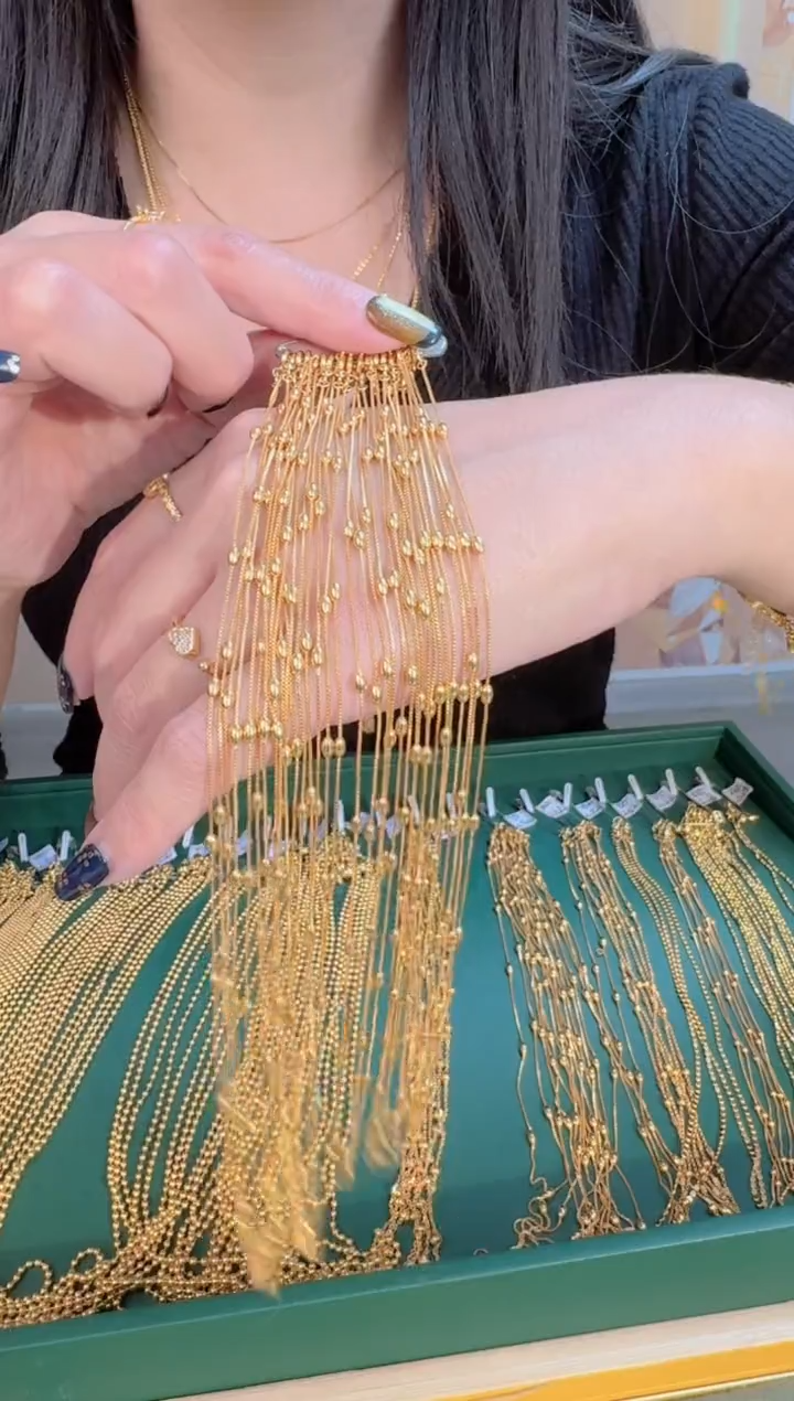 45cm固定不可调节盒仔橄榄隔珠链1.68g（多样性发货）