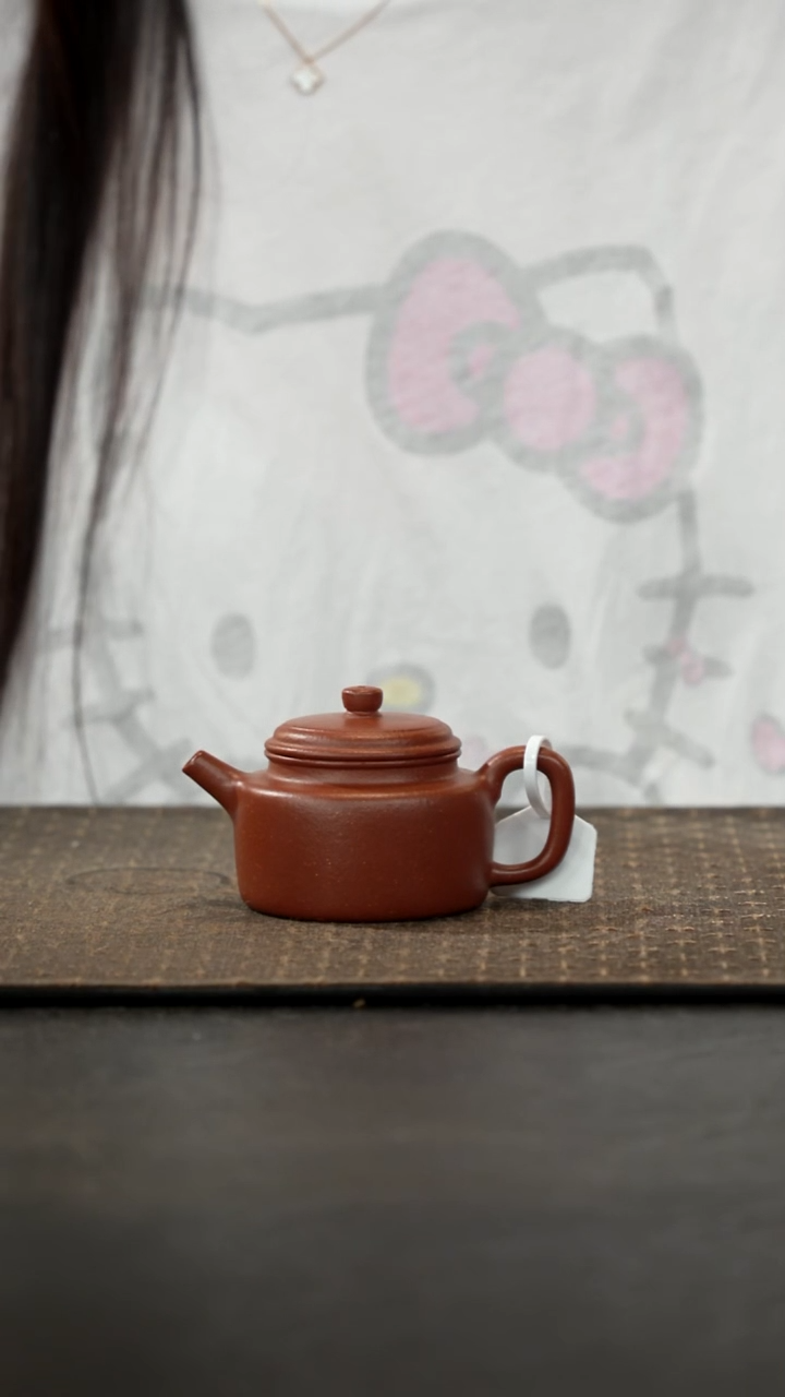 茶壶紫砂红降坡德钟壶110cc