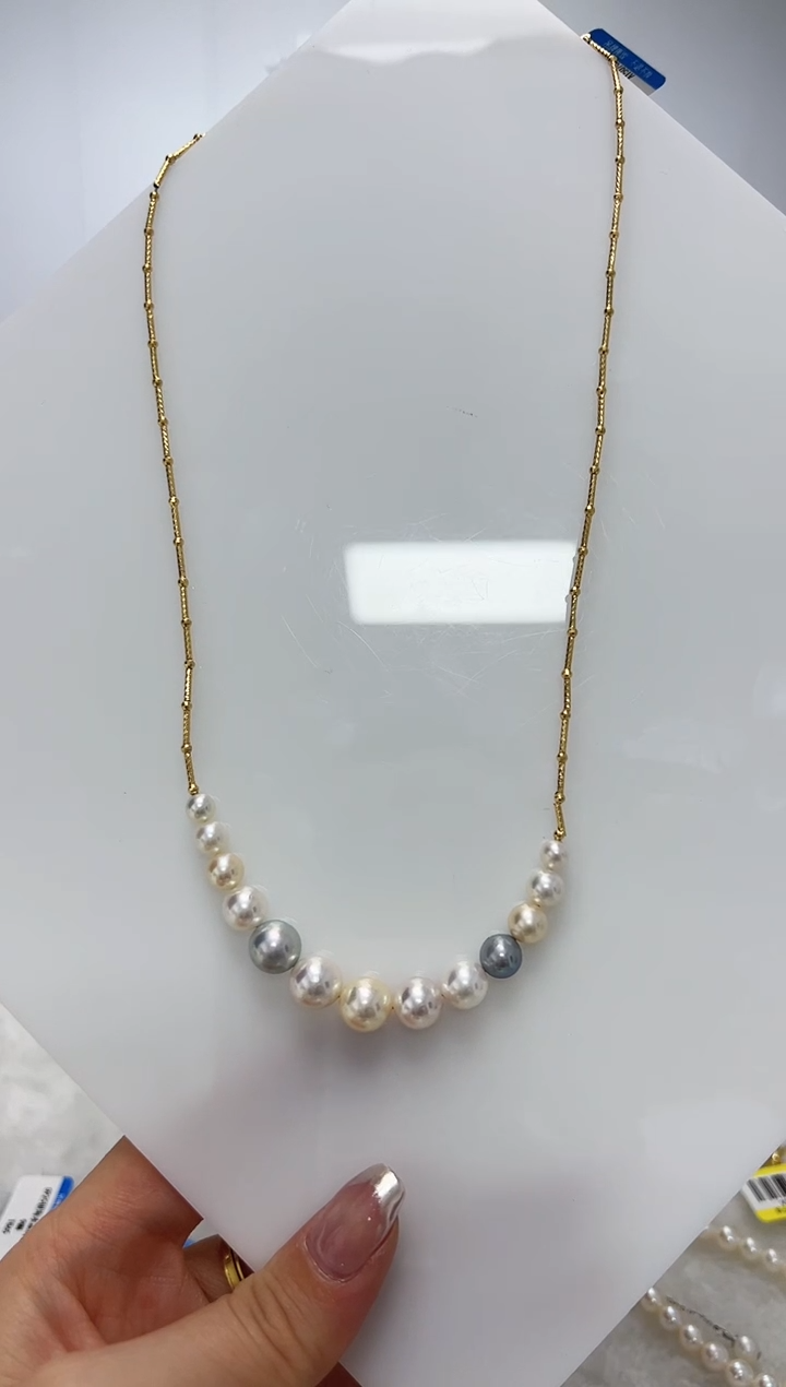 【闪购商品】海水珍珠DA18K金镶嵌微笑链 A1507