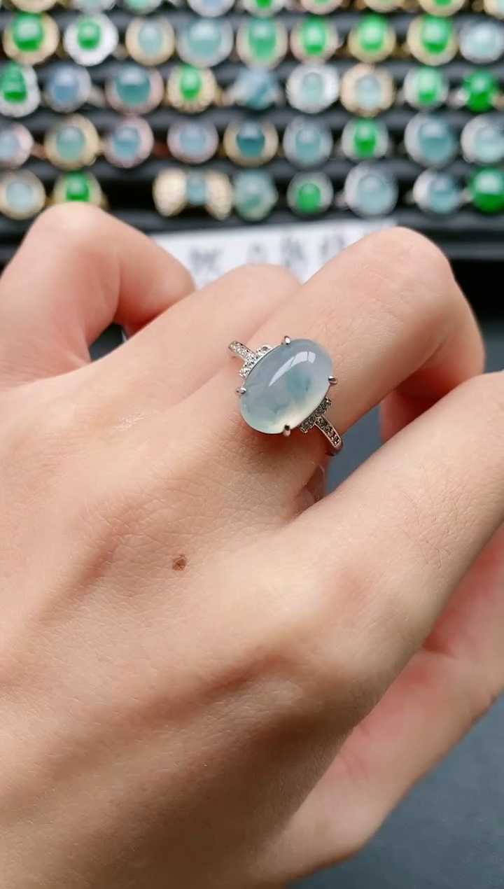 【闪购商品】翡翠戒指银S925镶嵌1111111