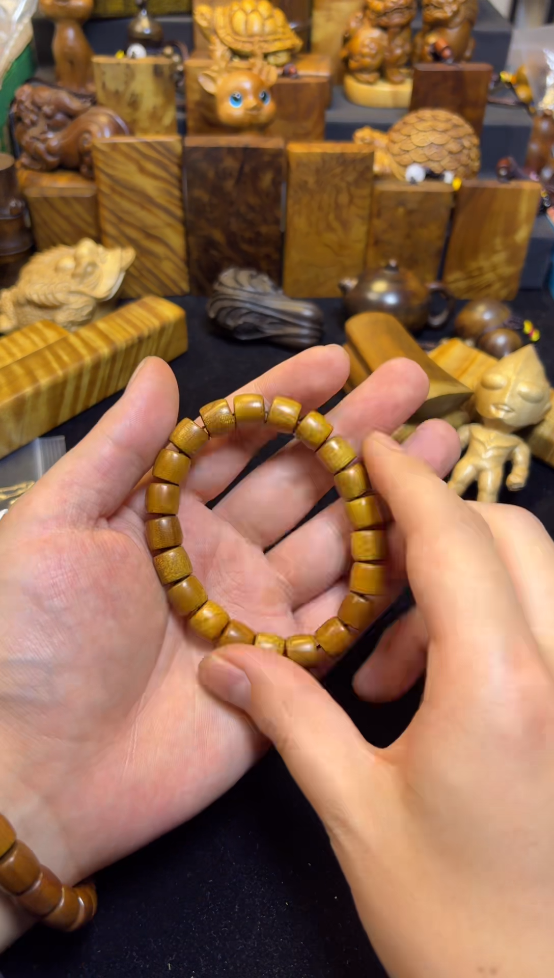 【闪购商品】楠木（金丝楠）其他桶珠手串57