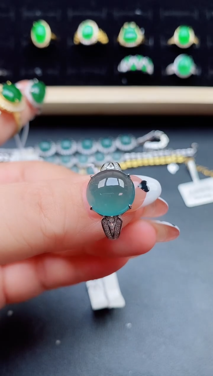 【闪购商品】翡翠戒指银S925镶嵌321321