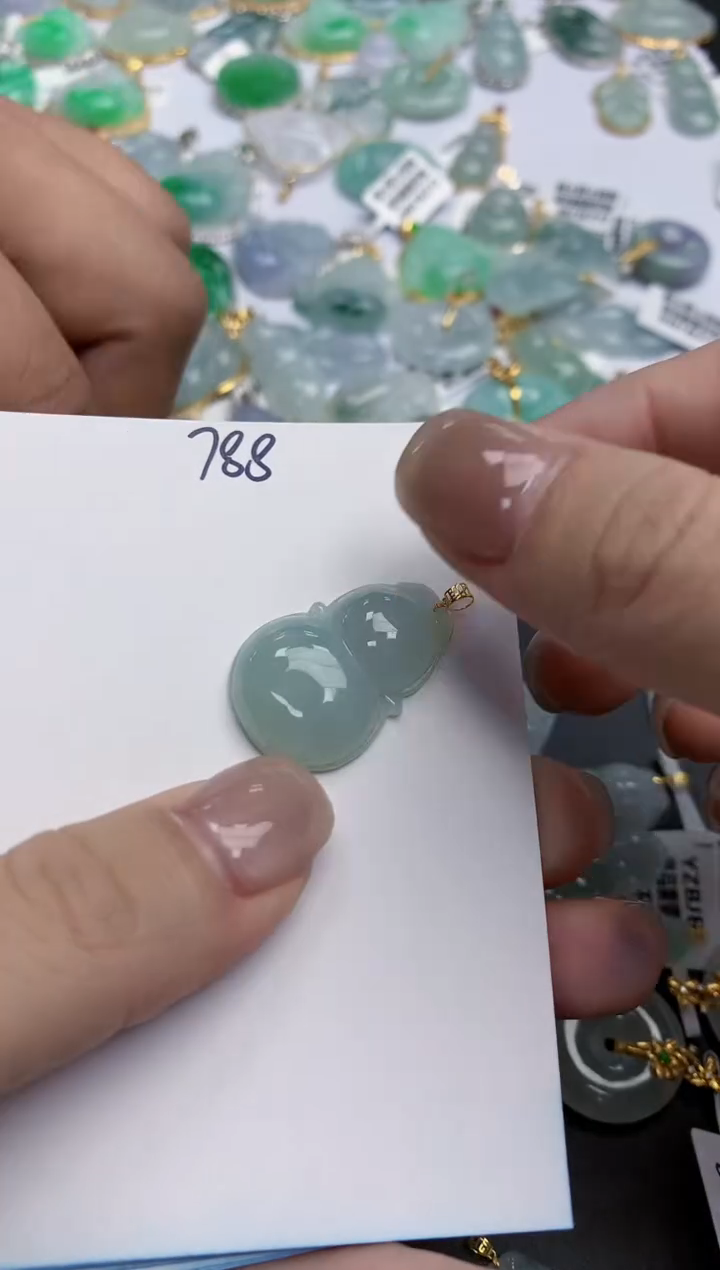 【闪购商品】翡翠颈饰18K金镶嵌天然缅甸翡翠A货