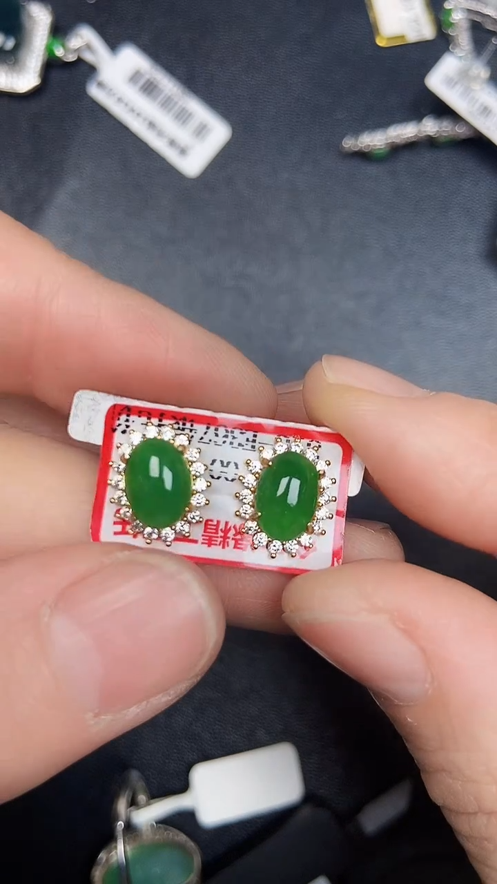 银S925镶嵌戒指翡翠8100