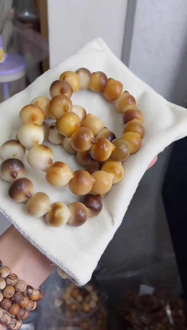 菩提根/象牙果手串r44干磨猫猫头20+瑕疵不补随机