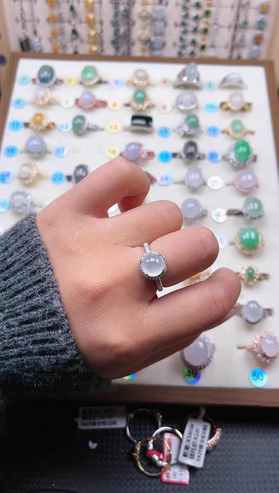 【闪购商品】翡翠戒指银S925镶嵌天然A货翡翠戒指