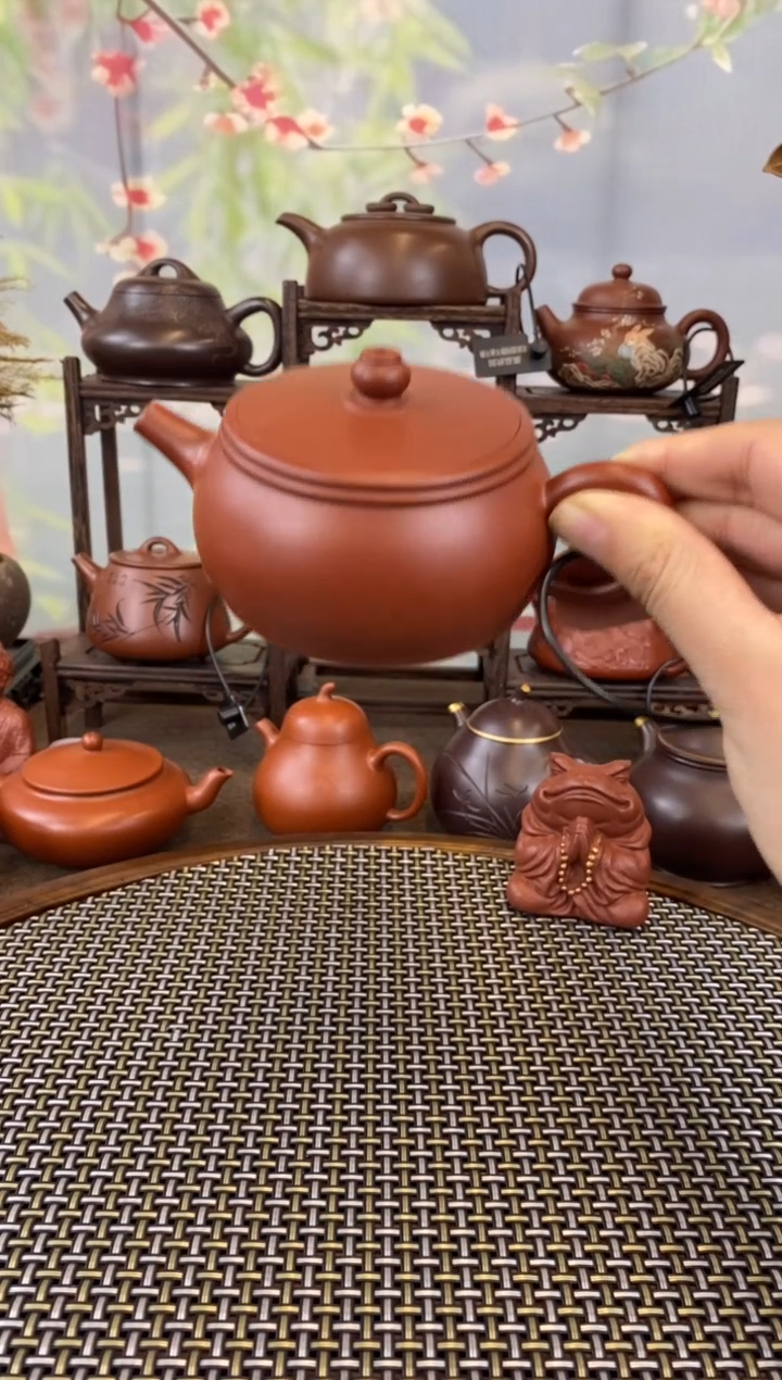 茶壶紫砂井栏玉鼓朱泥A0007