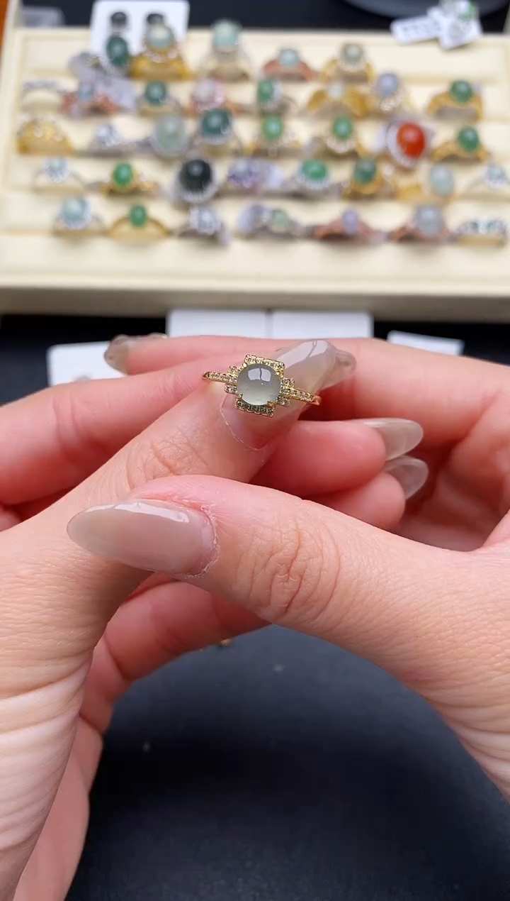 【闪购商品】翡翠戒指银S925镶嵌22222222+9