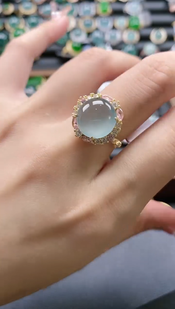 【闪购商品】翡翠戒指银S925镶嵌515111