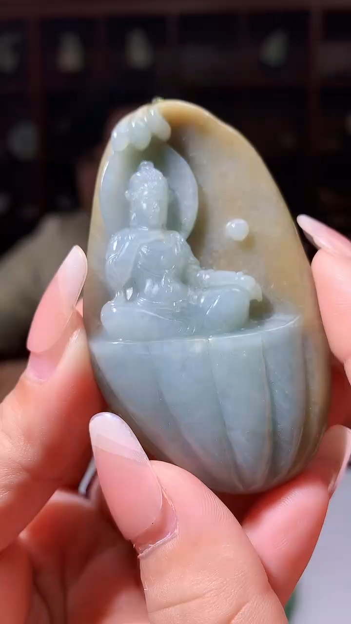 【闪购商品】定制翡翠未镶嵌1088xx-毛货挂件18