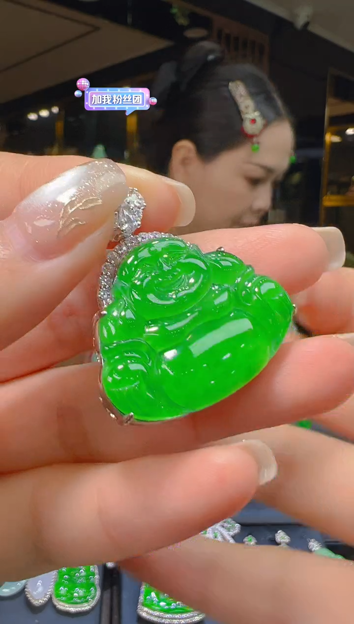 吊坠(赠链)银S925镶嵌翡翠006（多样性发其一）