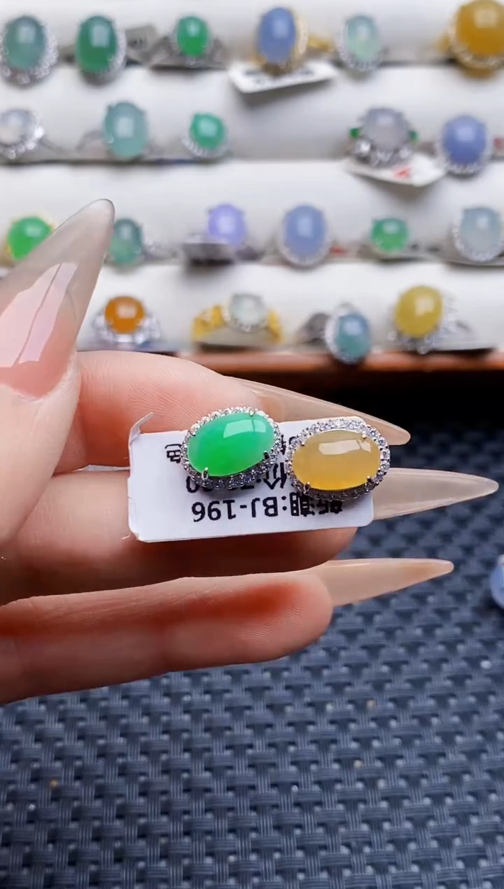 银S925镶嵌戒指翡翠2256