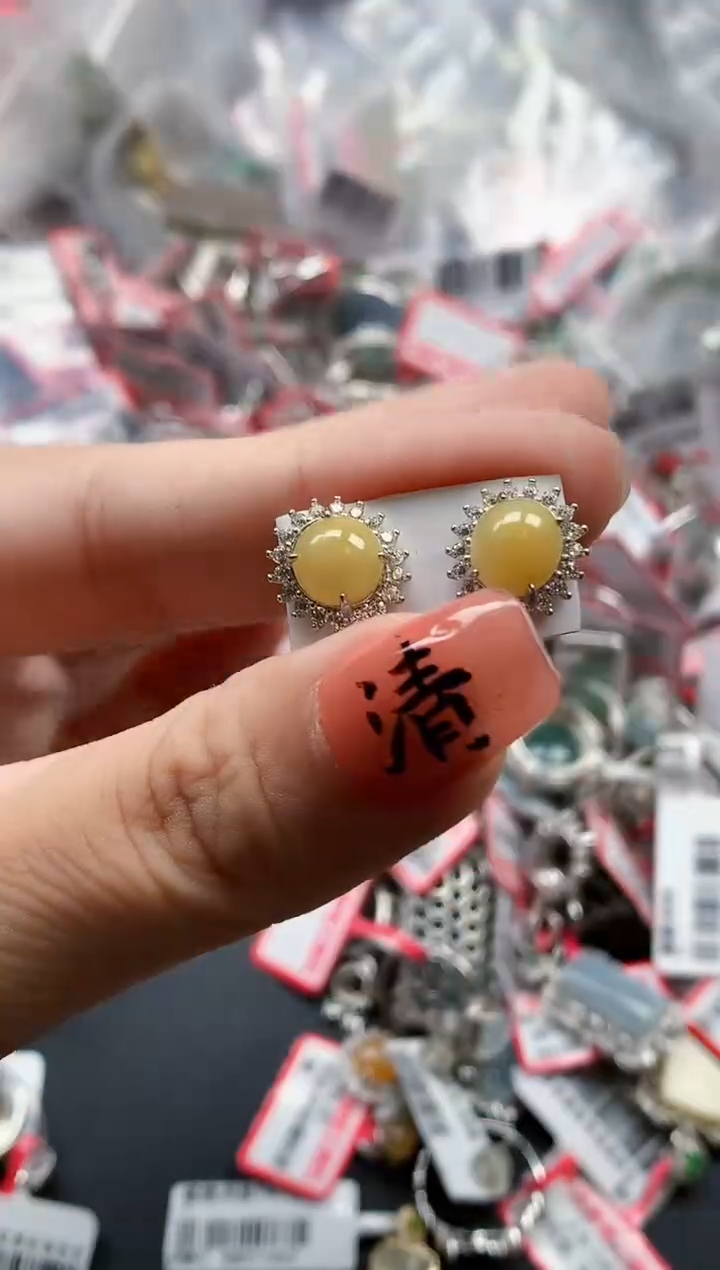 银S925镶嵌戒指翡翠天然A货缅甸翡翠