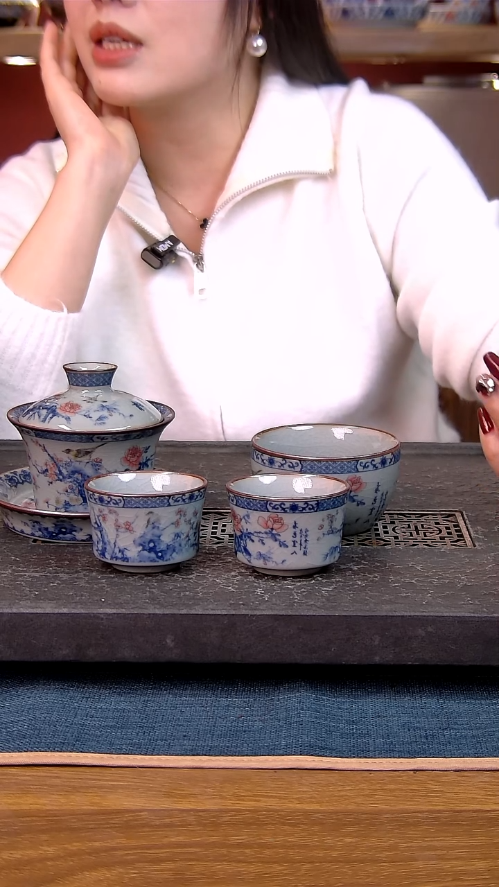 简装家用款4件套 老陶泥开片纹陶瓷茶具