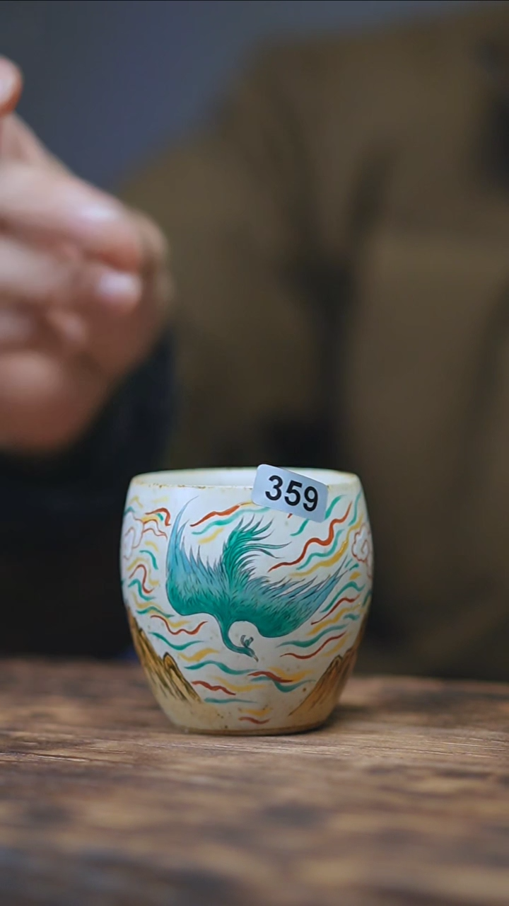 【闪购商品】359景德镇手绘青鸟单杯
