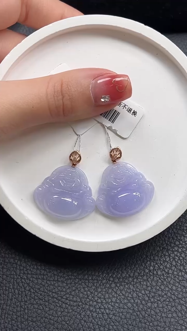 【闪购商品】翡翠颈饰18K金镶嵌紫佛公多样性发1件