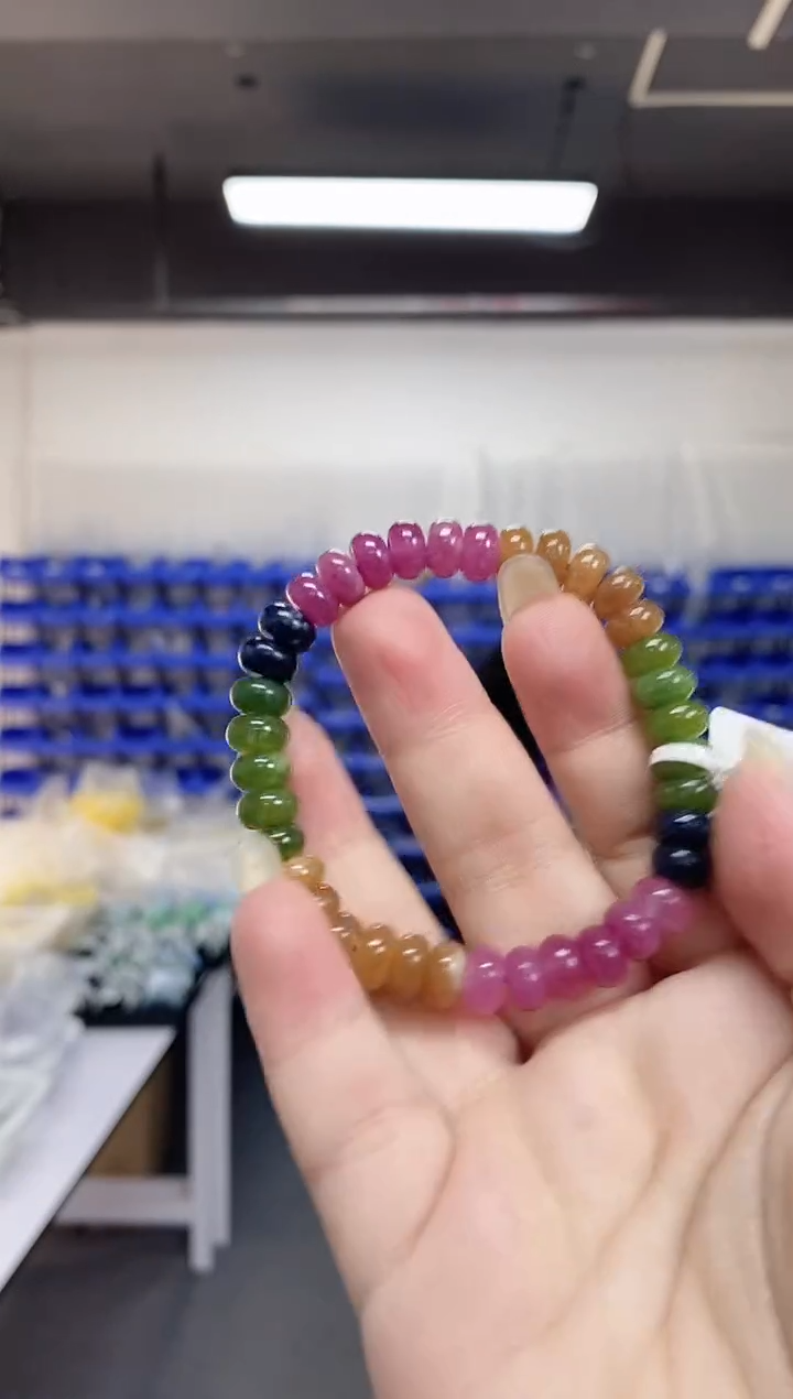 【闪购商品】碧玺手串未镶嵌多样性发其一颜色微差