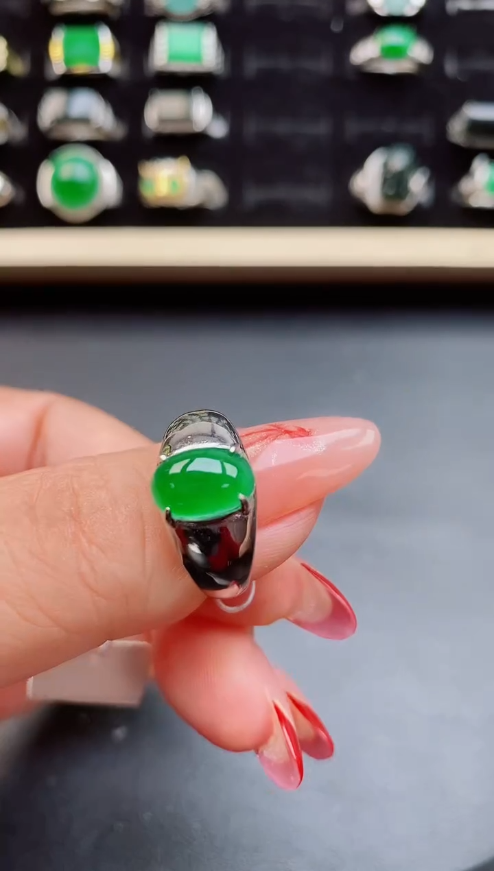 【闪购商品】翡翠戒指银S925镶嵌5080850