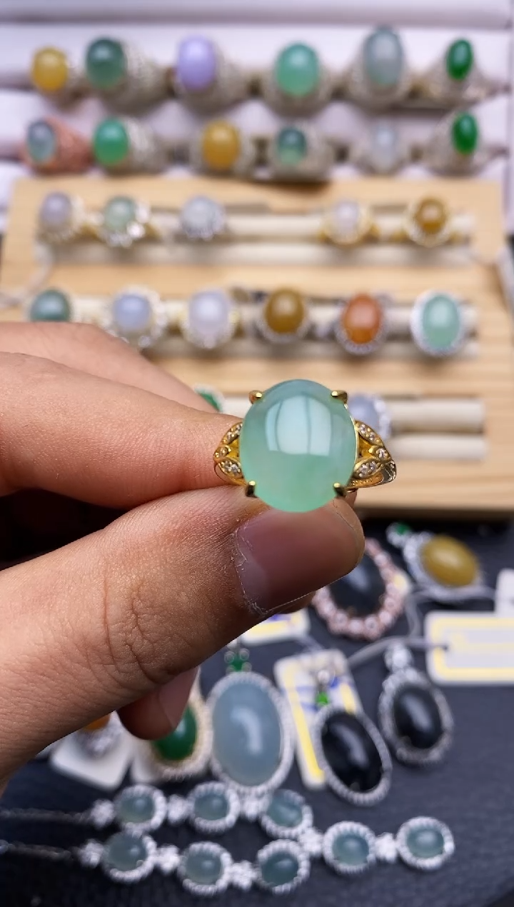 【闪购商品】翡翠戒指银S925镶嵌/5233