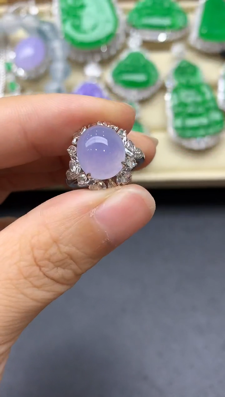 翡翠戒指18K金镶嵌635-中国好珍宝