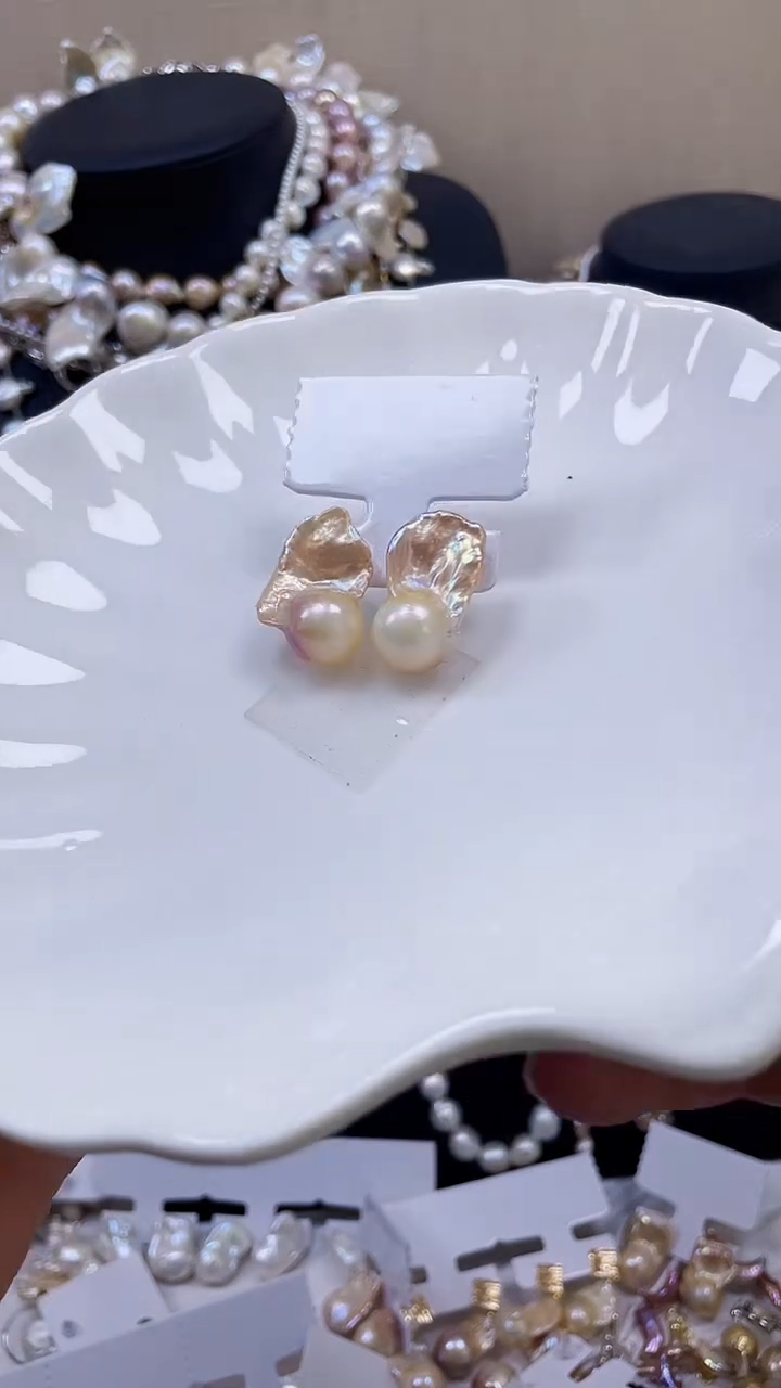 未镶嵌耳饰淡水珍珠【纯恬饰品】