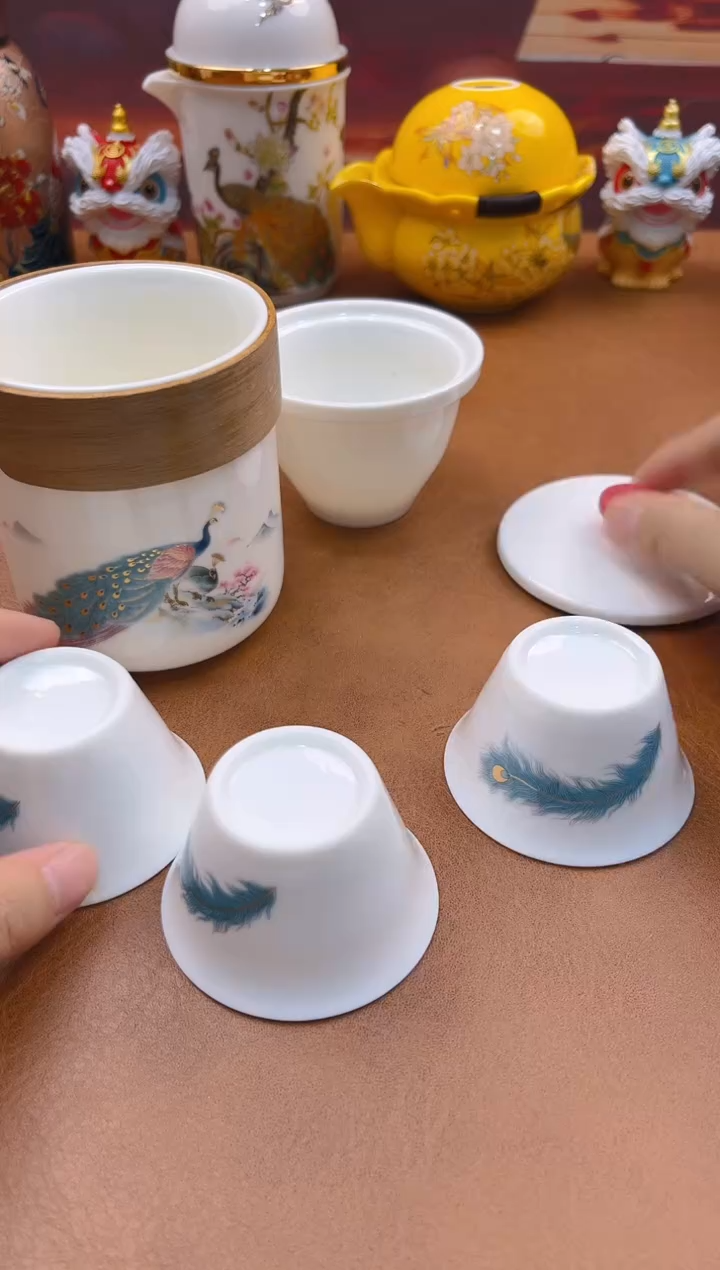 陶瓷茶具摆件旅行套组