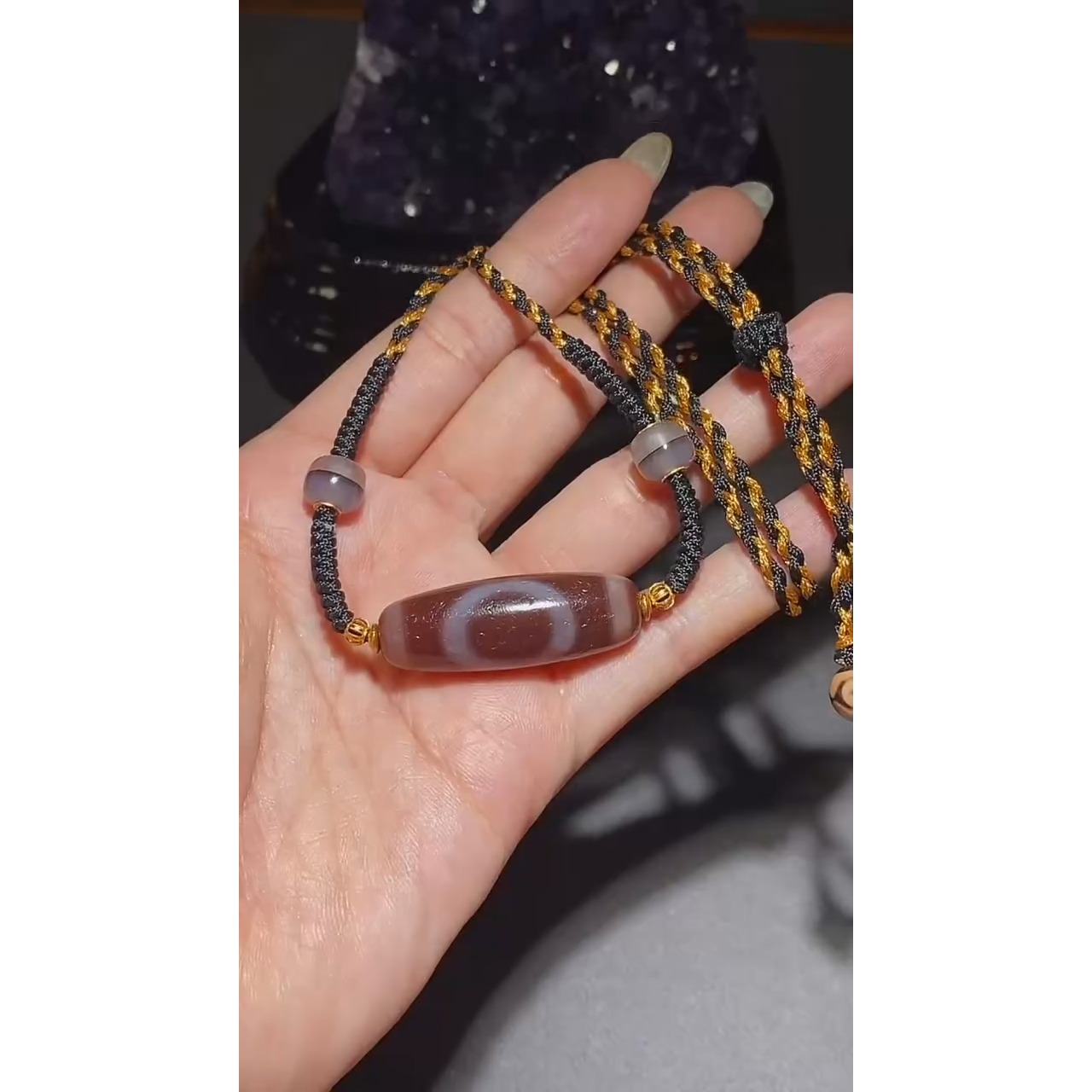 玛瑙/玉髓颈饰未镶嵌红肉天地锁骨链