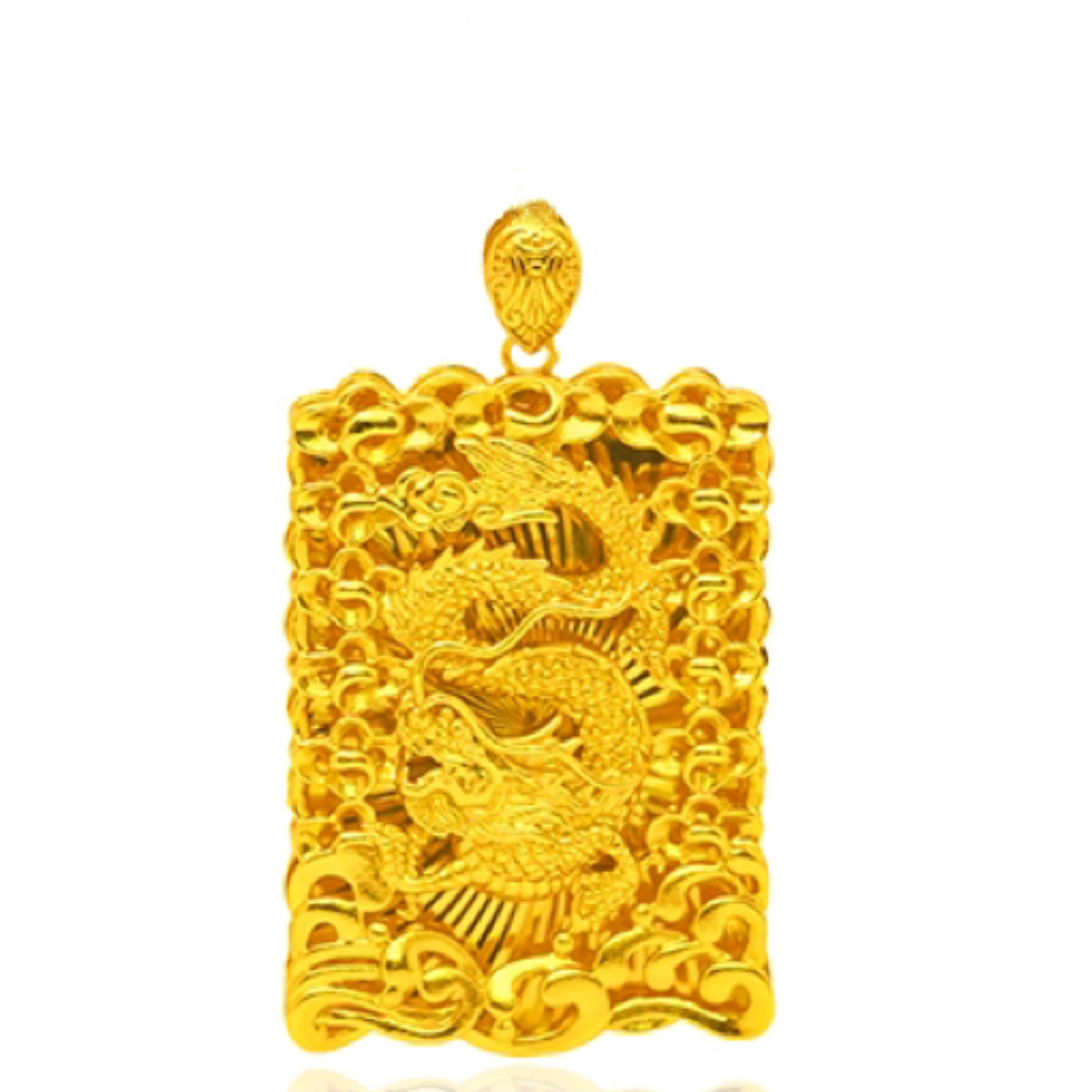 【悦】足金999老板龙牌吊坠20g