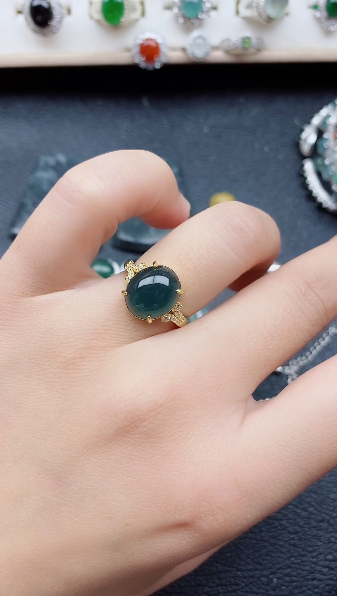 【闪购商品】翡翠戒指银S925镶嵌11111