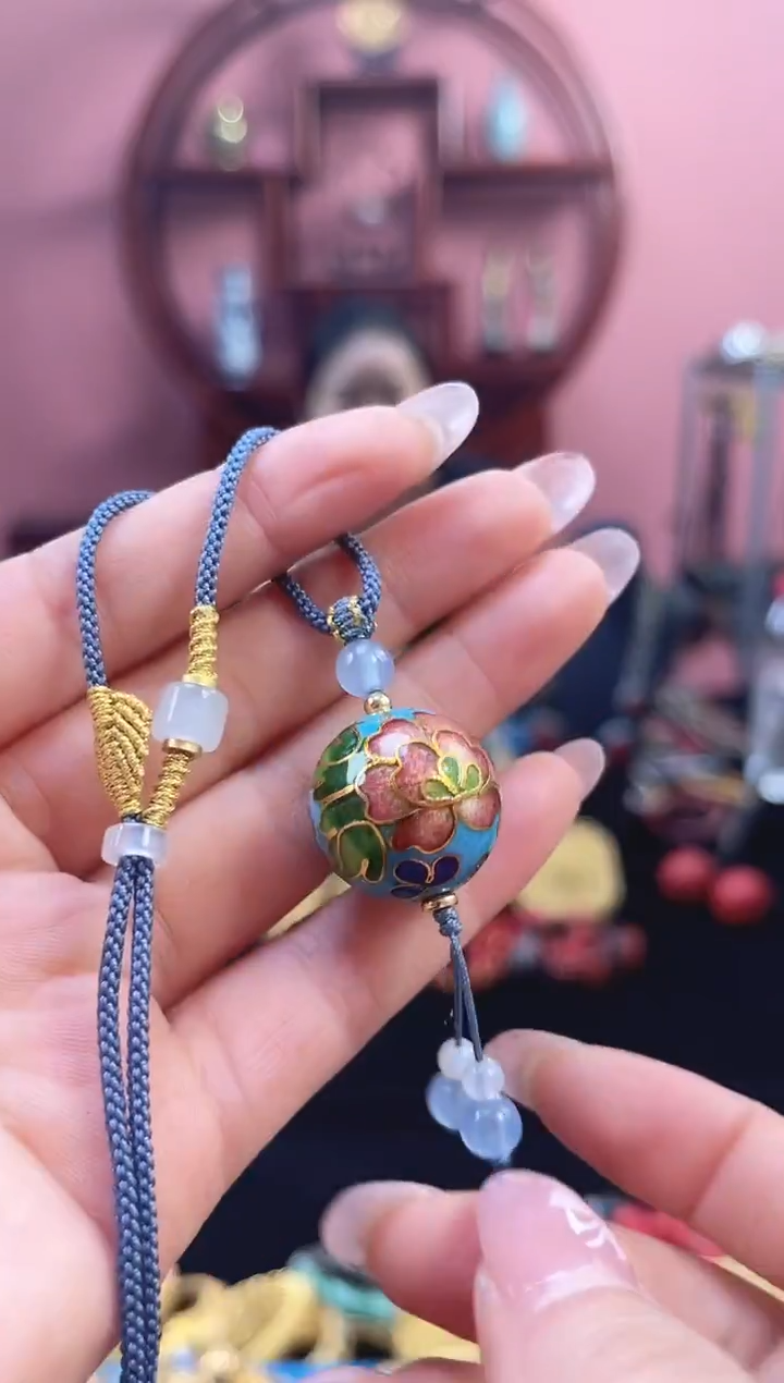 娟*非遗 景泰蓝2.0单珠挂件 天蓝