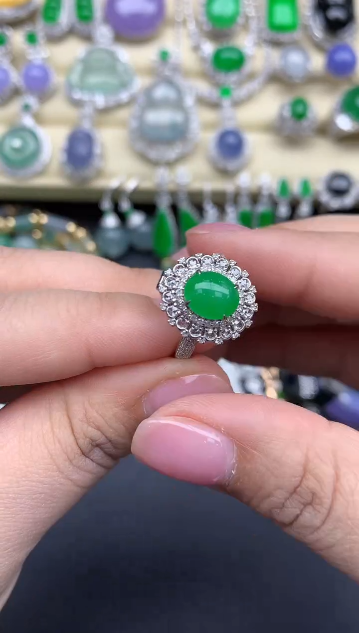 【闪购商品】翡翠戒指18K金镶嵌203-中国好珍宝