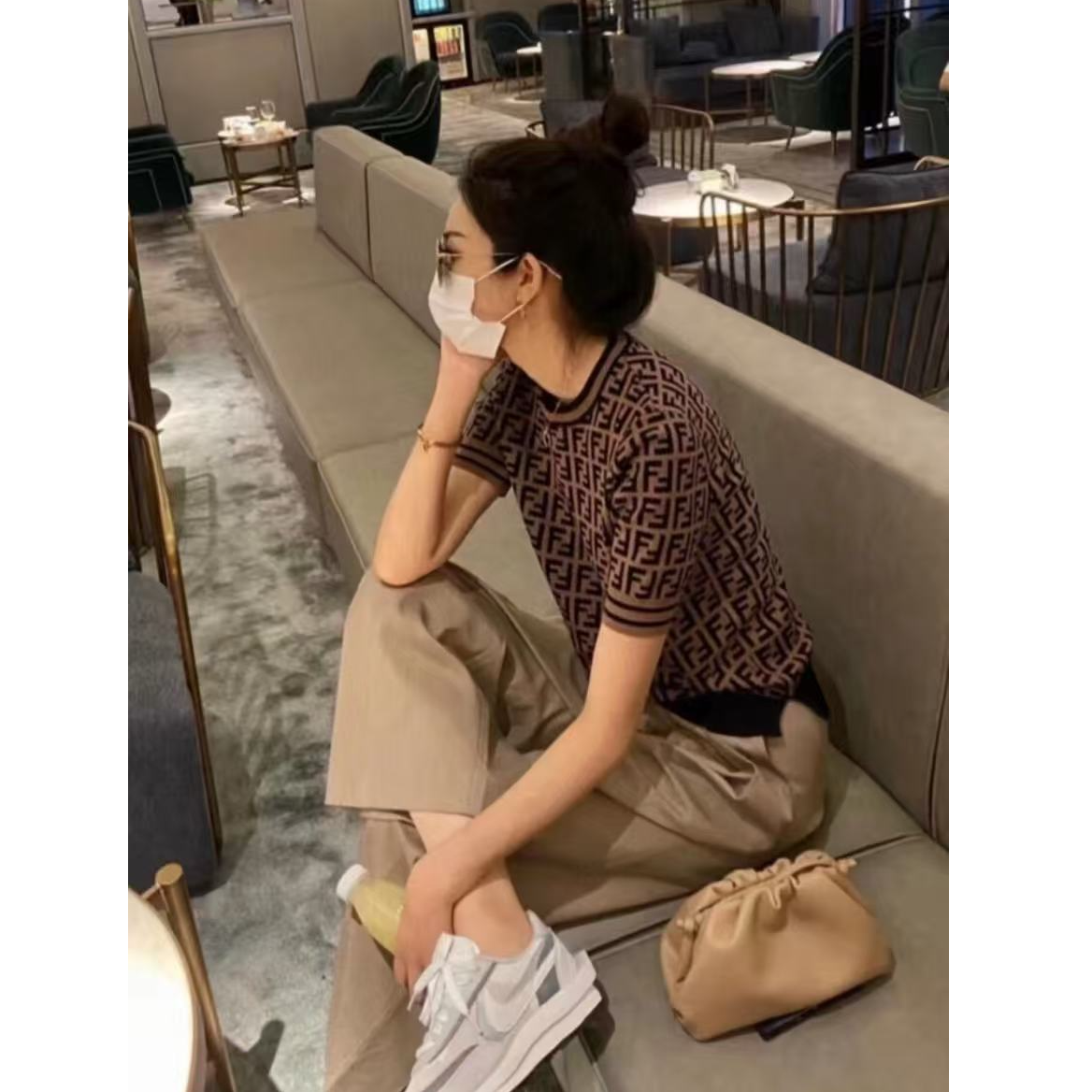 99新 FENDI/芬迪 双双臻选/ss10007/芬迪短袖/42