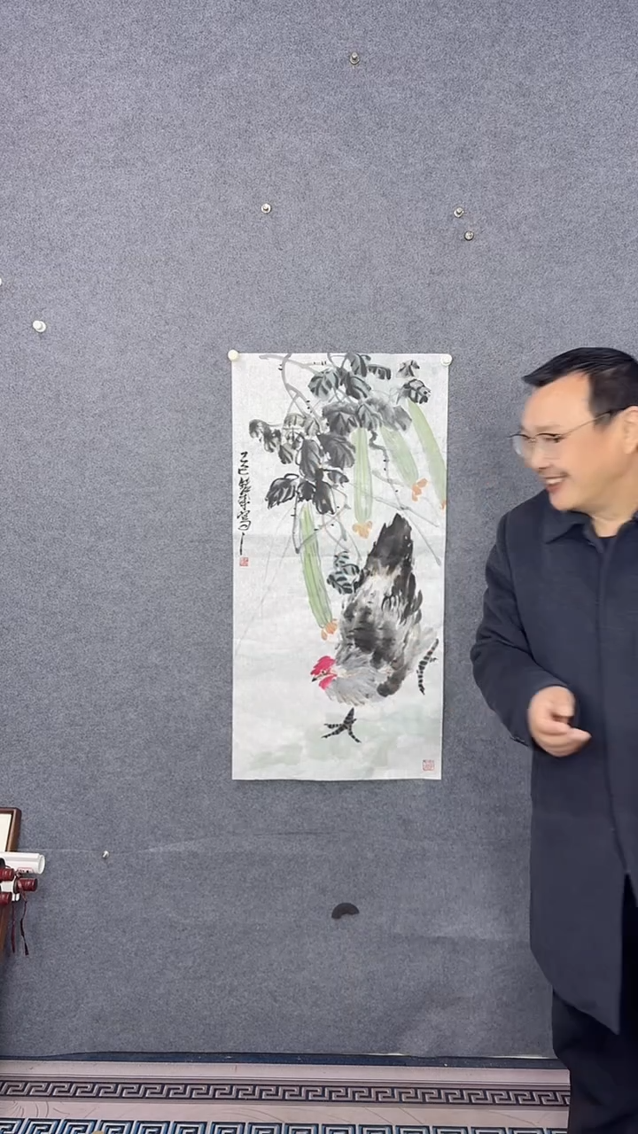 国画100*50吴铁成作品