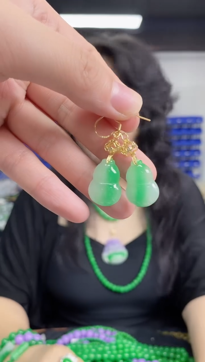 翡翠未镶嵌耳饰闪购链接多样性发其一颜色微差