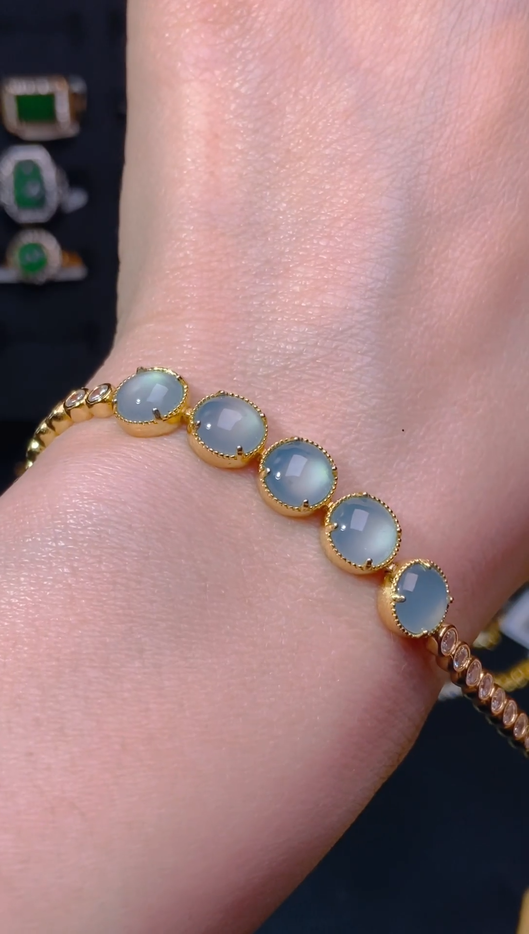 【闪购商品】翡翠手链未镶嵌天然翡翠A货91