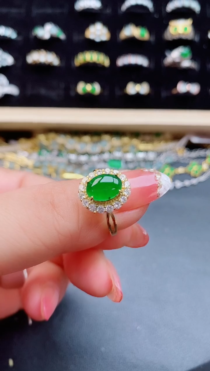 【闪购商品】翡翠戒指银S925镶嵌5085850