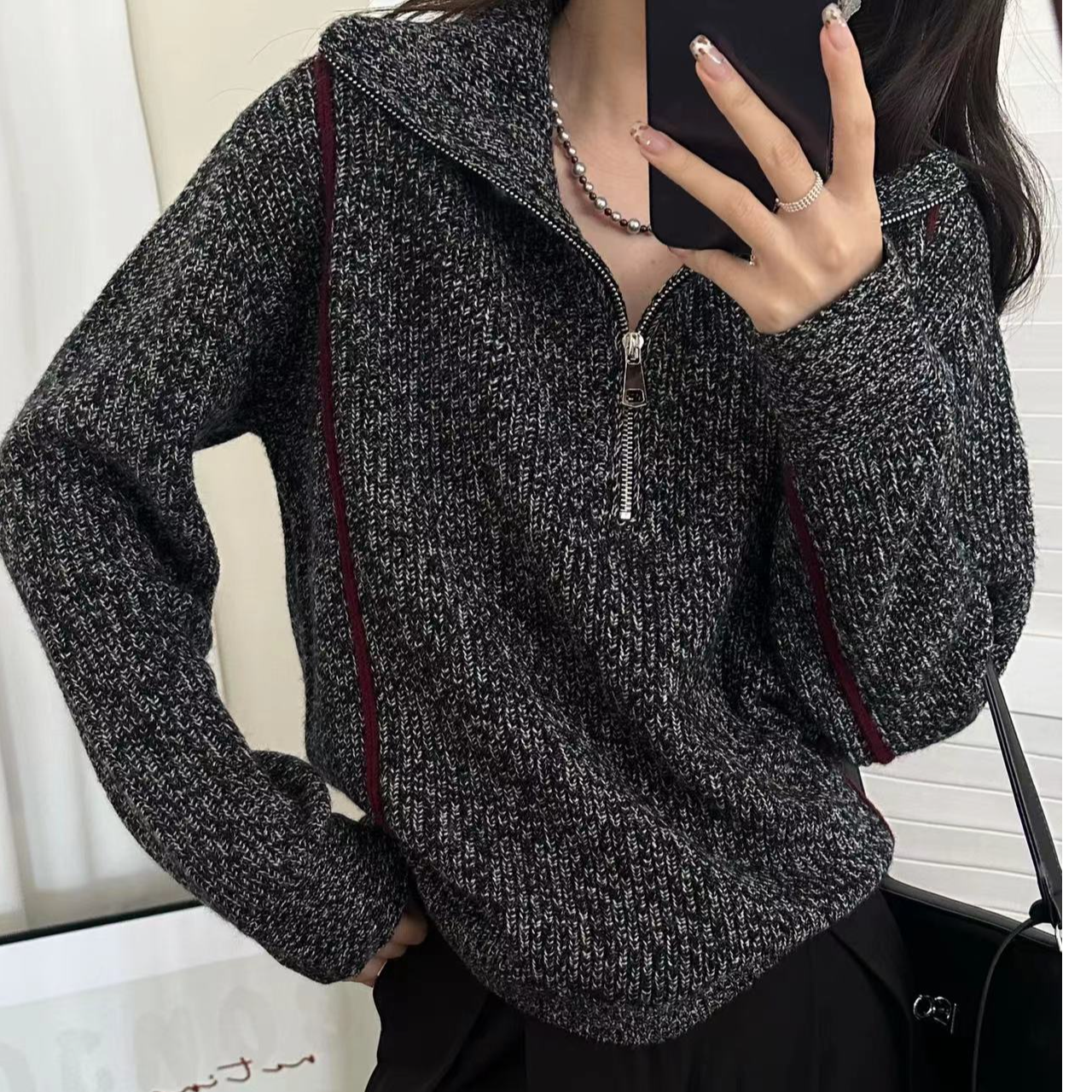 时尚休闲韩版上衣百搭秋冬羊毛