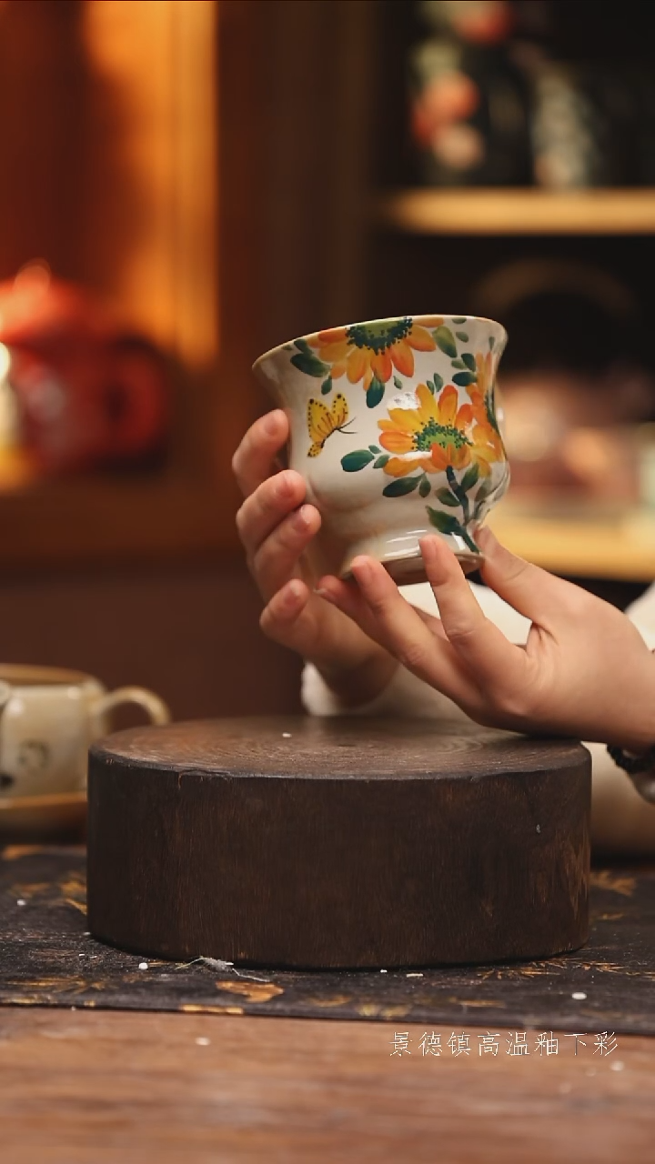 陶瓷景德镇高温釉下手绘陶瓷@L354@