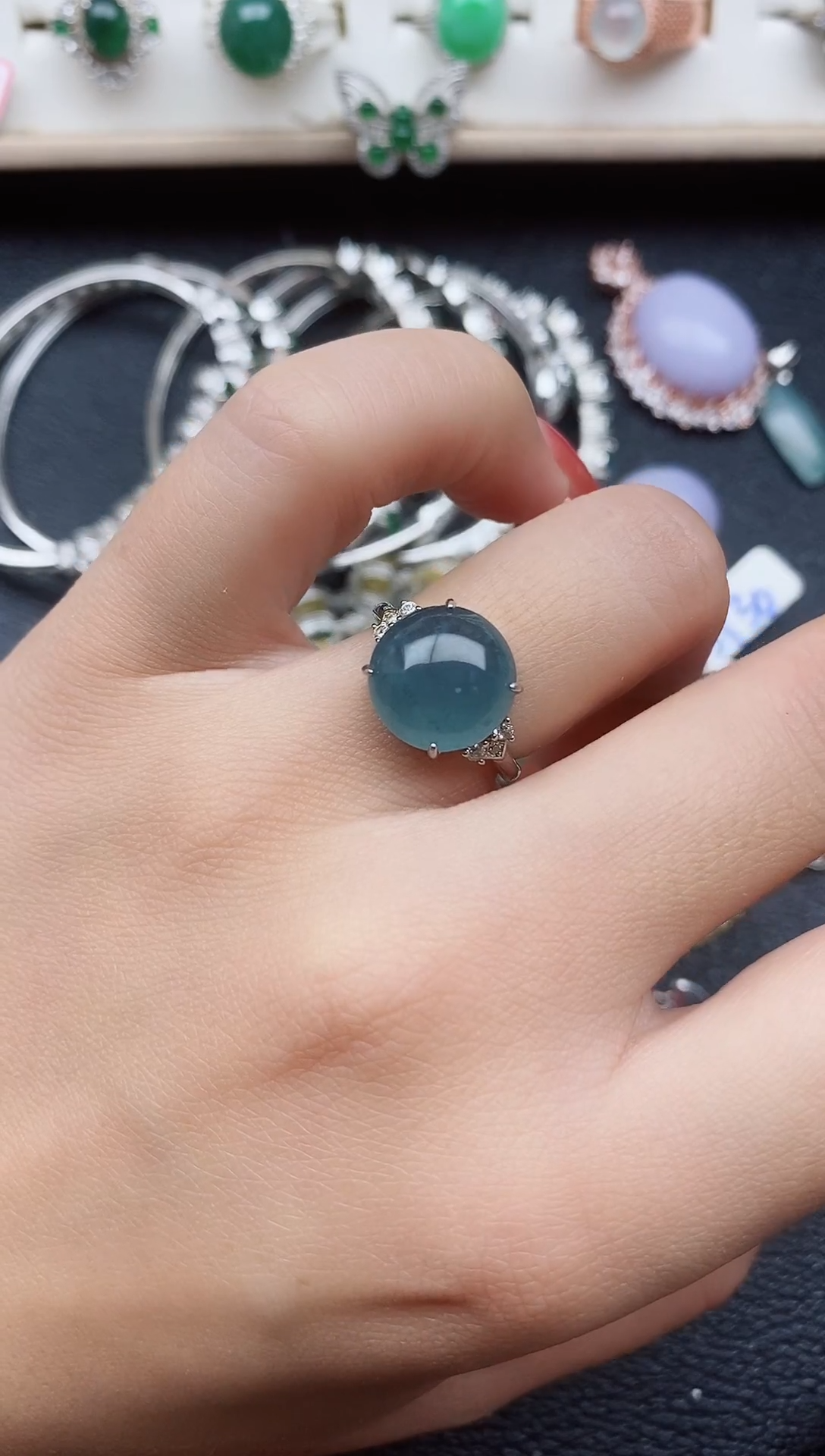 【闪购商品】翡翠戒指银S925镶嵌11111