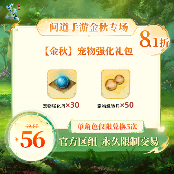 问道手游【官方区组可买】【金秋】宠物强化礼包