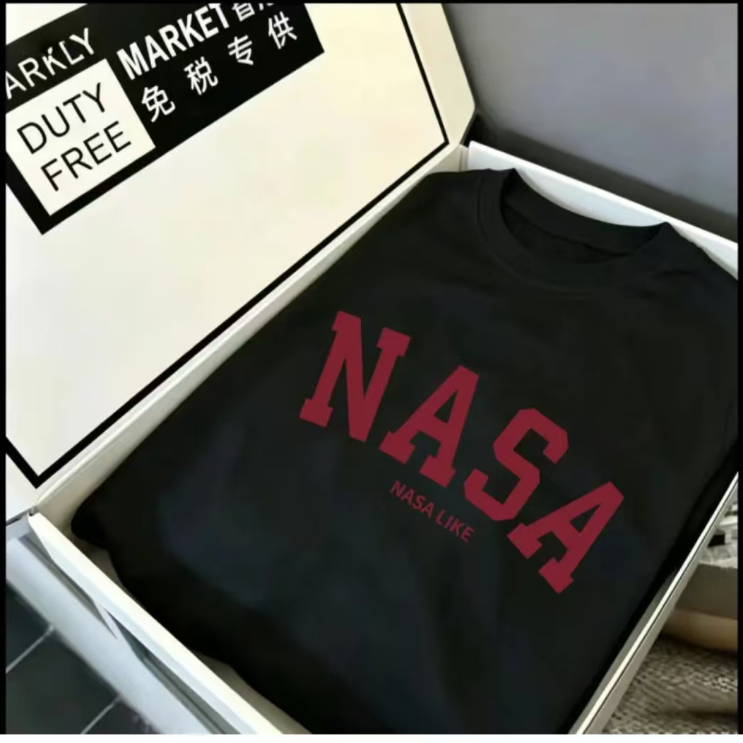 【29号】潮流男女同款T恤休闲百搭短袖宽松圆领美式风 红标NASA