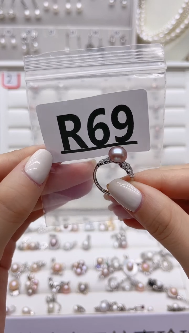 银S925镶嵌珠宝奇石淡水珍珠安*晴R69