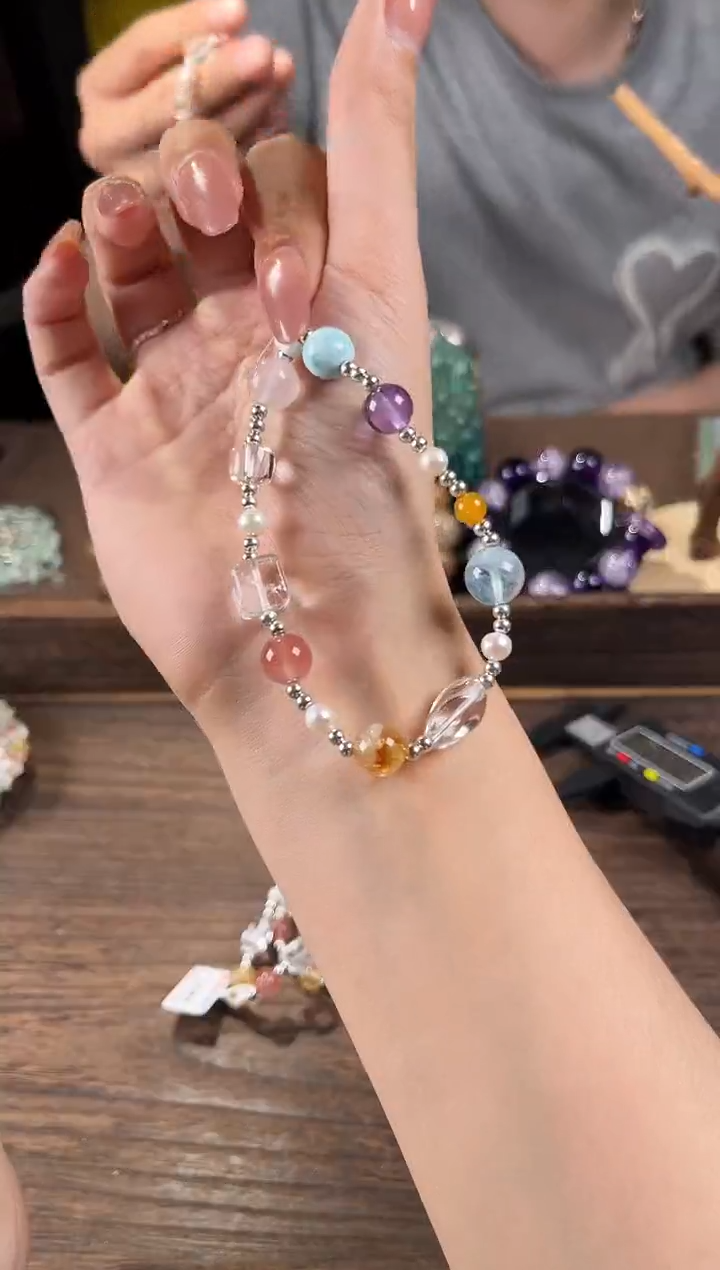 手链未镶嵌水晶0040水晶小多宝方糖手链