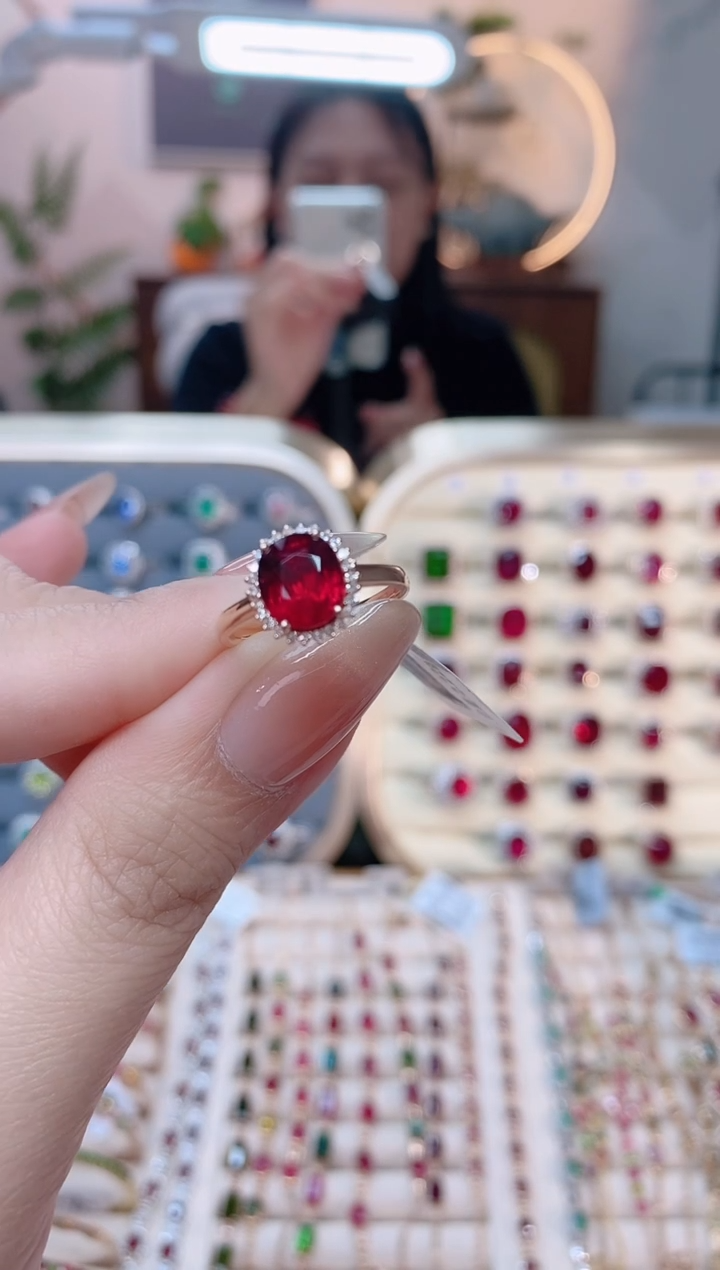 【闪购商品】碧玺18K金戒指18K金镶嵌1